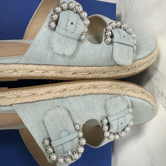 Stuart Weitzman Tomi Pearl Espadrille Slides - Picture 10 of 15